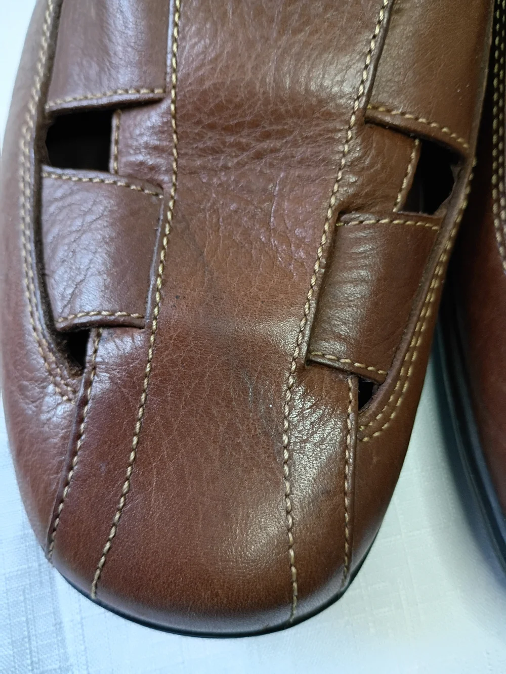 Cole Haan Tucker Sandals Men's Brown Leather Fisherman  Slip-On Shoes Size 11.5